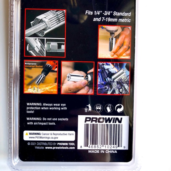 NEW 3/8" Drive Ratchet Handle Wrench, Universal Socket & Drill Adapter 3PC Set - Picture 4 of 16